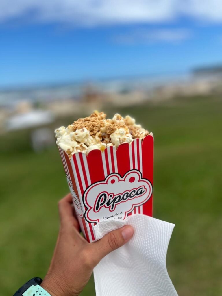 comer pipoca na prainha