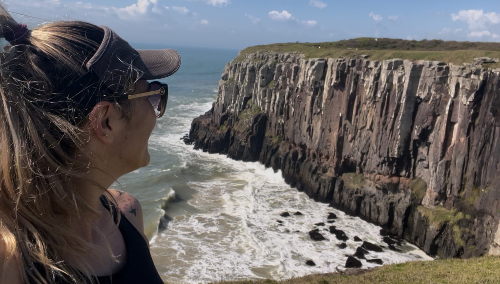 Mirante para fotos na Praia da Guarita